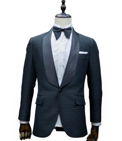 Black Jacquard Shawl Lapel Tuxedo