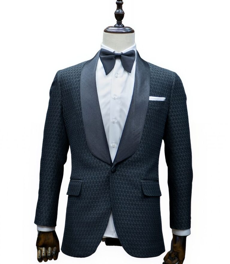 Black Jacquard Shawl Lapel Tuxedo