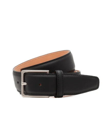 Black Saffiano Leather Belt