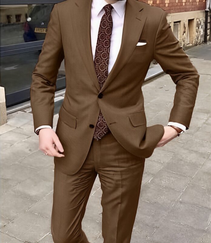 Brown Super 110 Slim Fit Suit