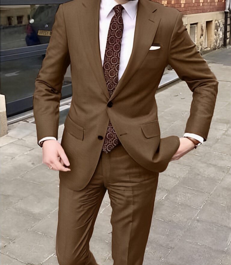 Brown Super 110 Slim Fit Suit