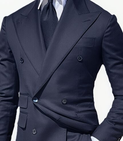 Navy Blue Double Breasted Suit