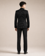 Black Micro-Dot Double-Breasted Suit - Image 3
