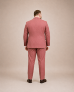 Terracotta Rose Flannel Double-Breasted Suit - Image 4
