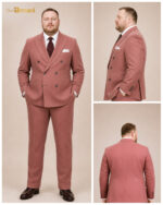 Terracotta Rose Flannel Double-Breasted Suit