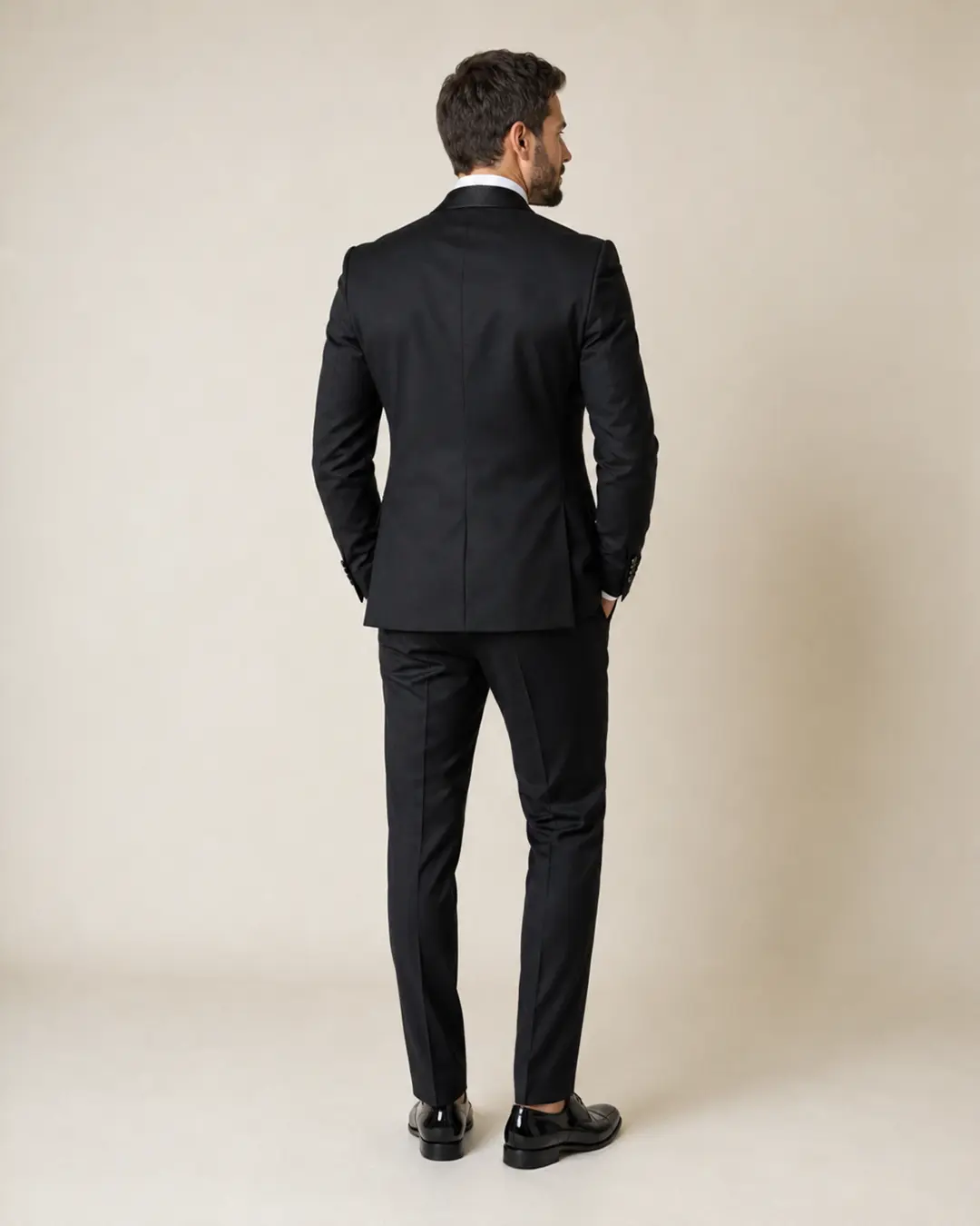 Black Double-Breasted Tuxedo Suit