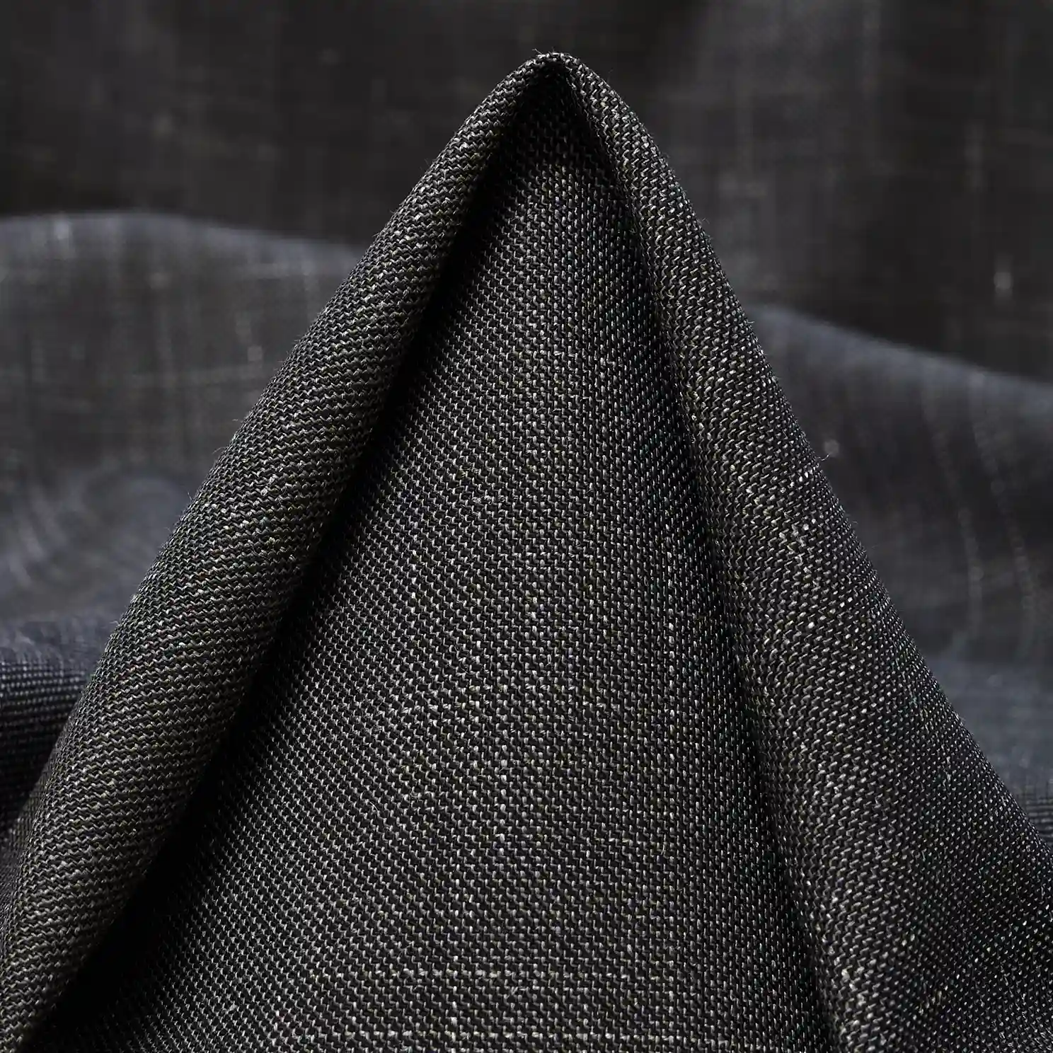 Deep Charcoal Graphite Black Wool