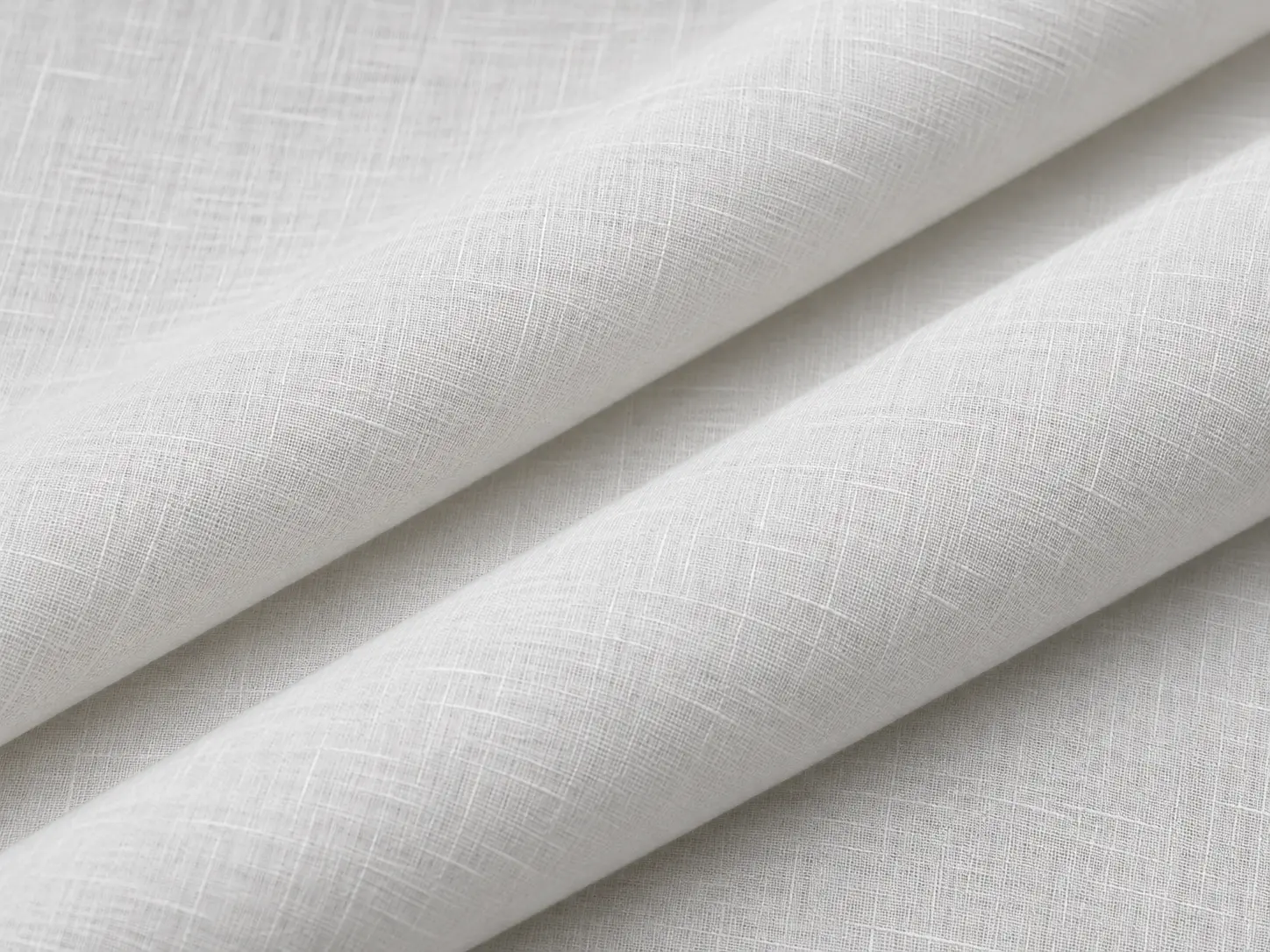 Pure White Crosshatch Linen