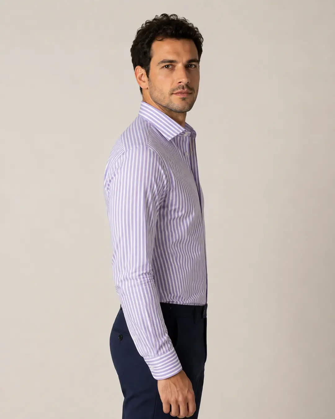 Purple Stripe Dress Shirt