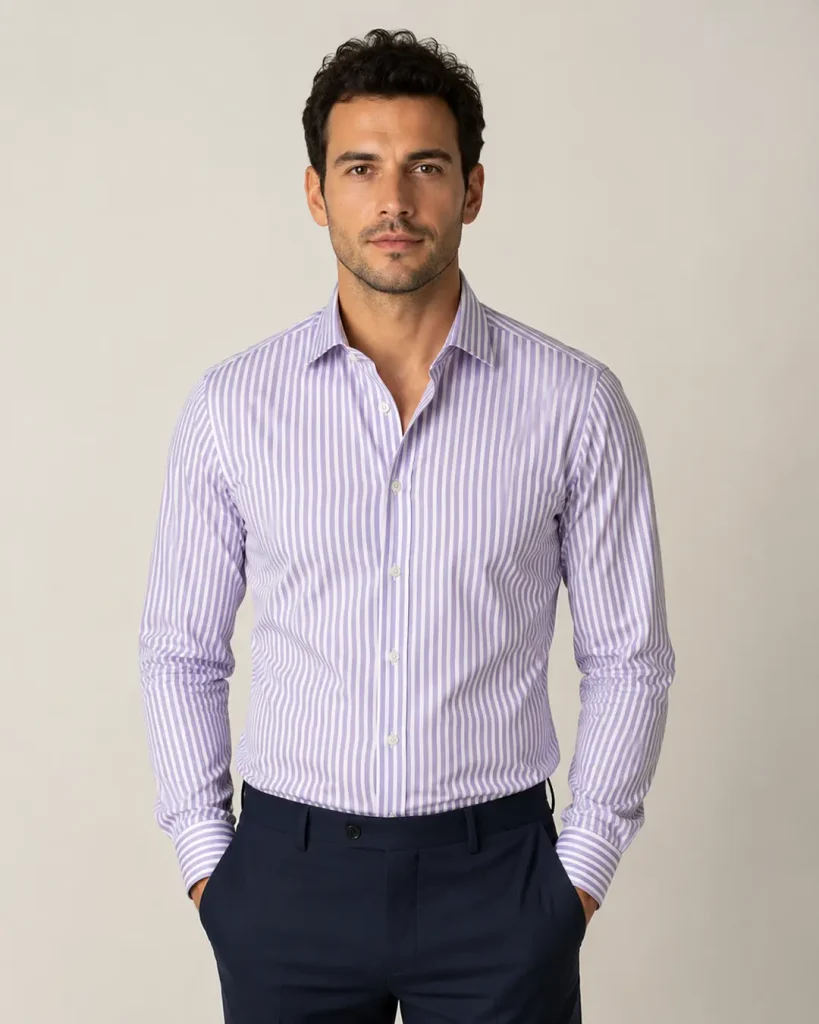 Purple Stripe Dress Shirt