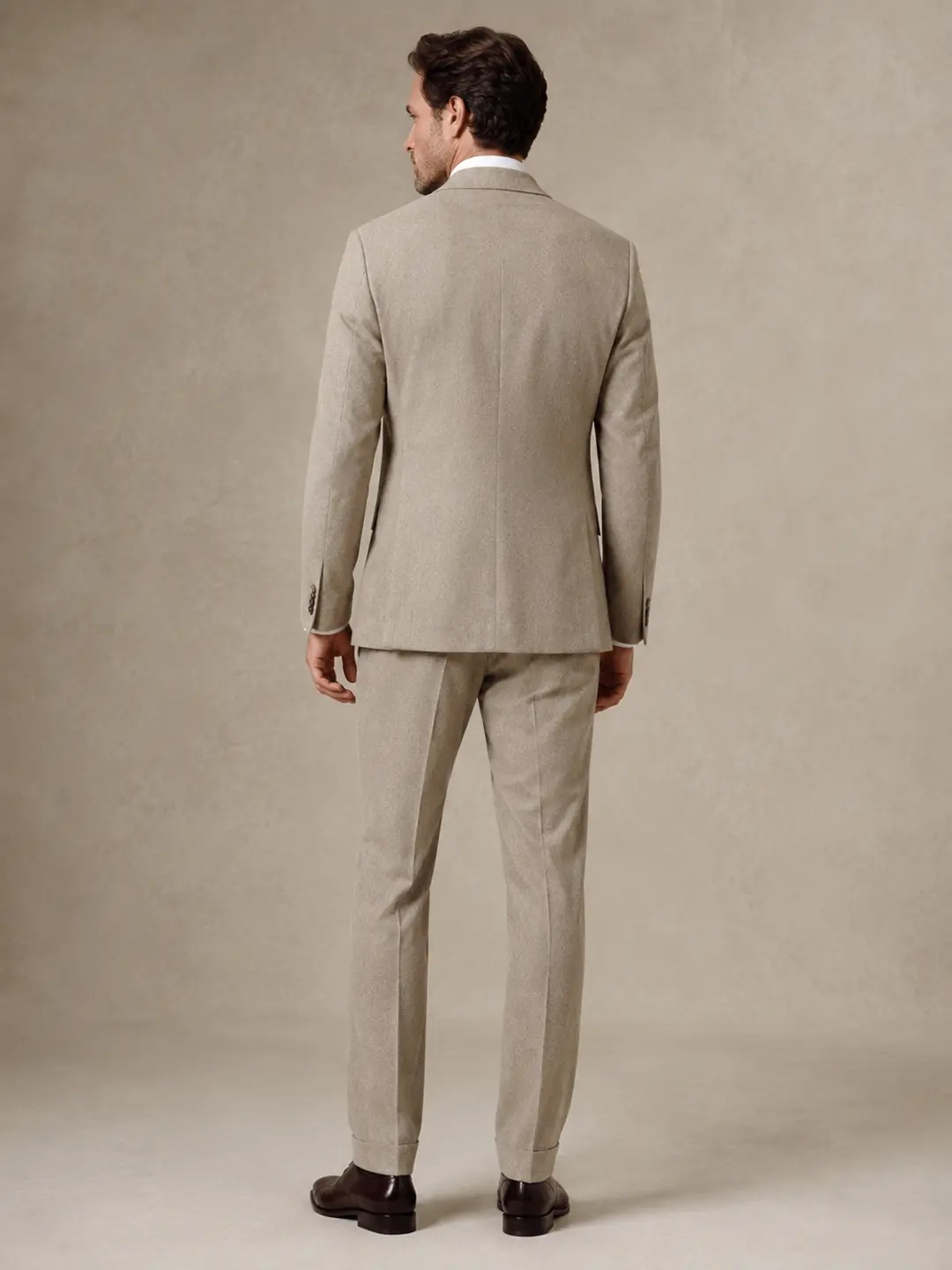 Beige Three-Piece Suit