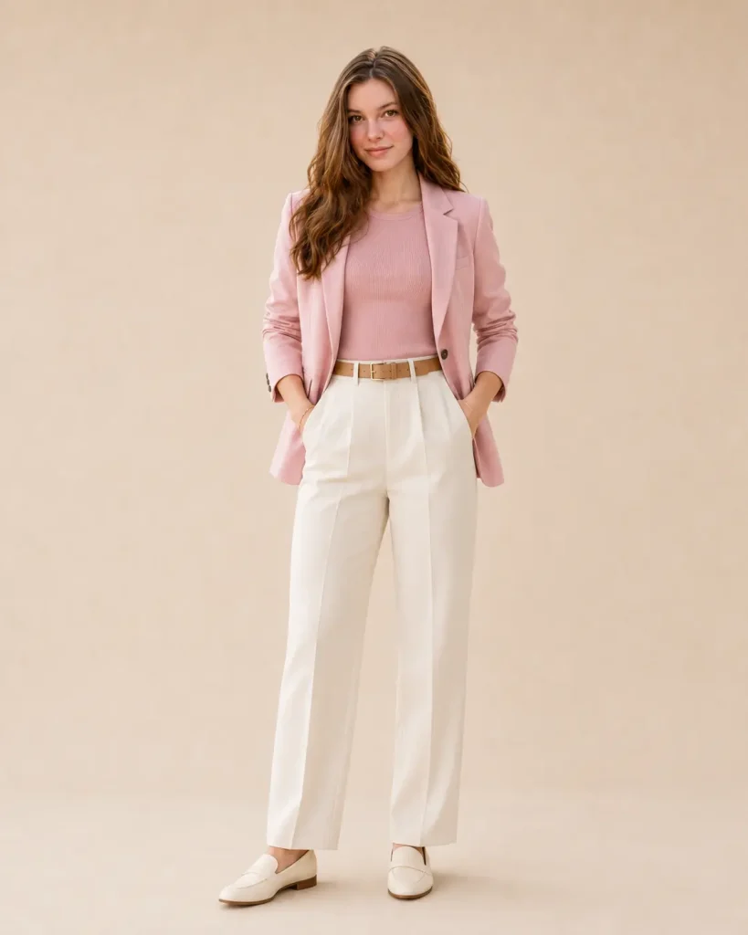 Blush Pink Tailored Blazer