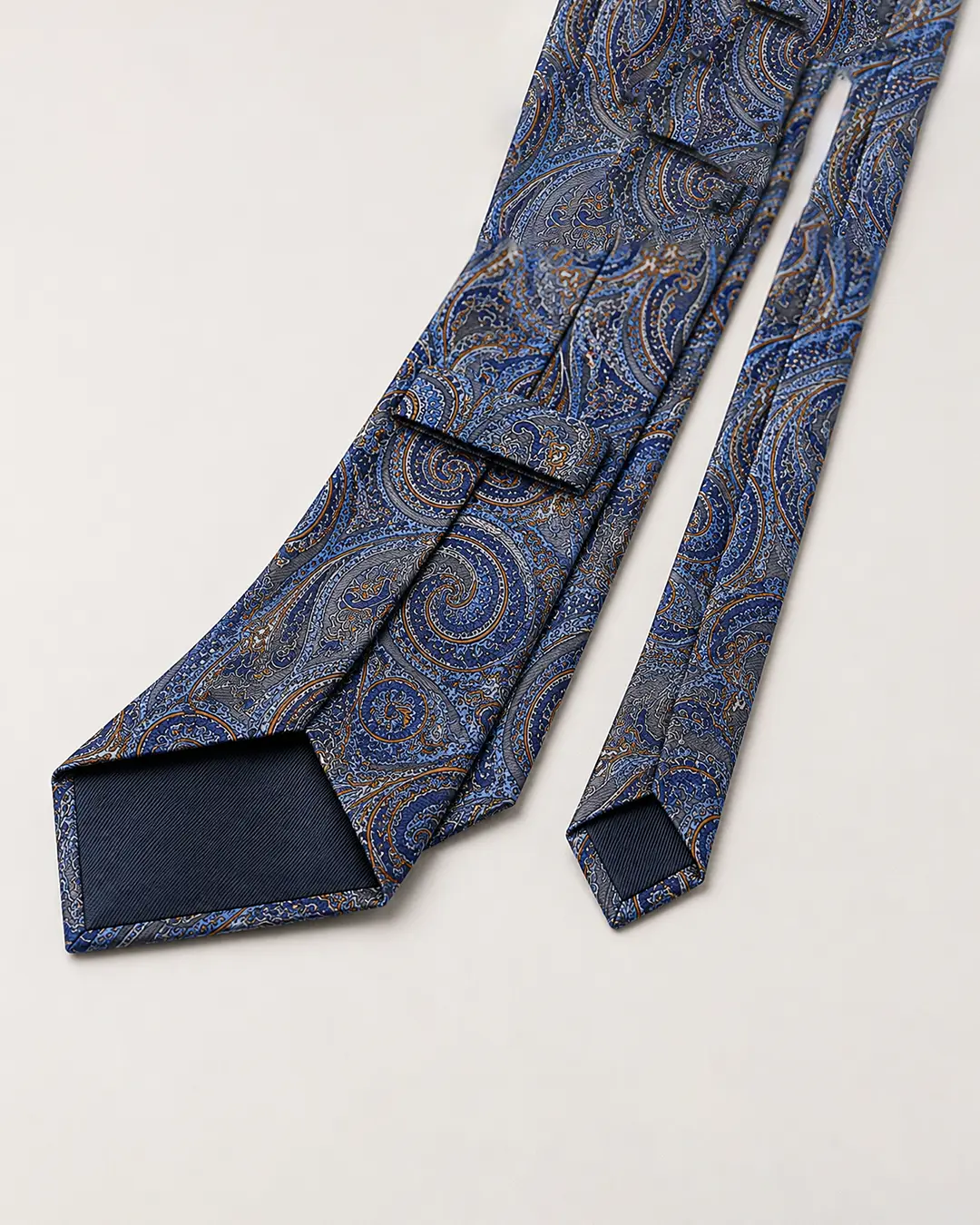 Blue Grey Paisley Pattern Tie