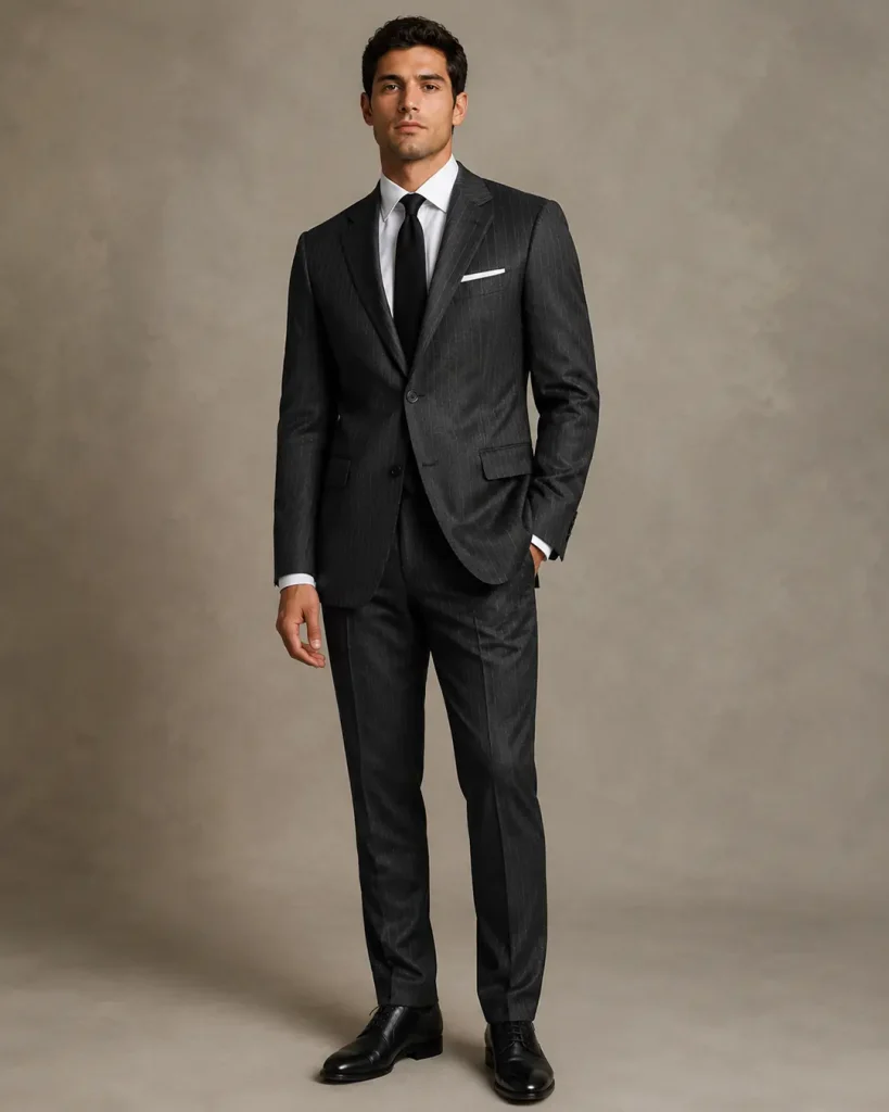 Charcoal Pinstripe Tailored Suit