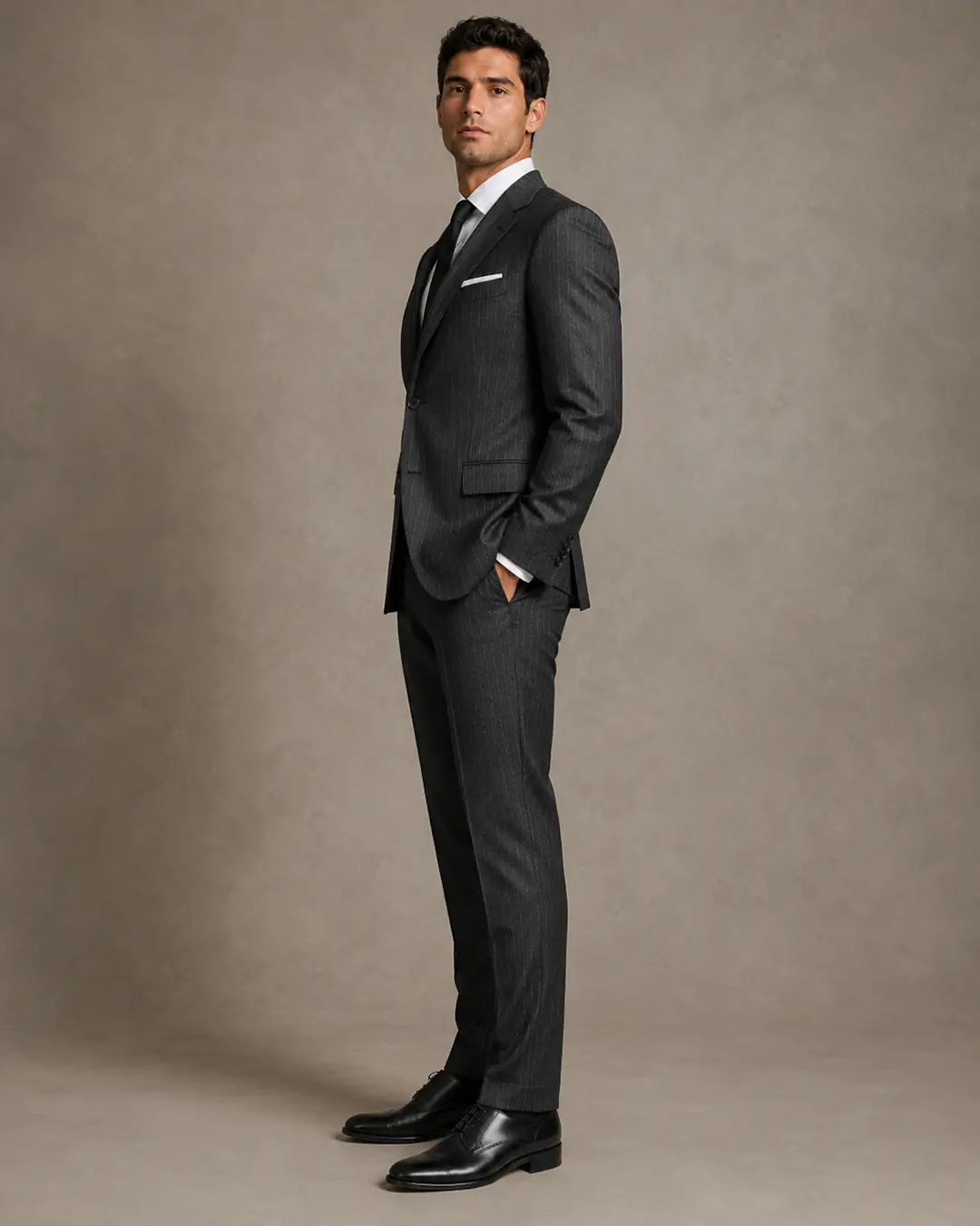 Charcoal Pinstripe Tailored Suit