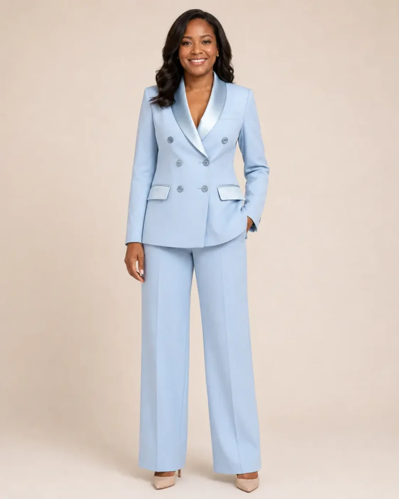 Powder Blue Double-Breasted Tuxedo