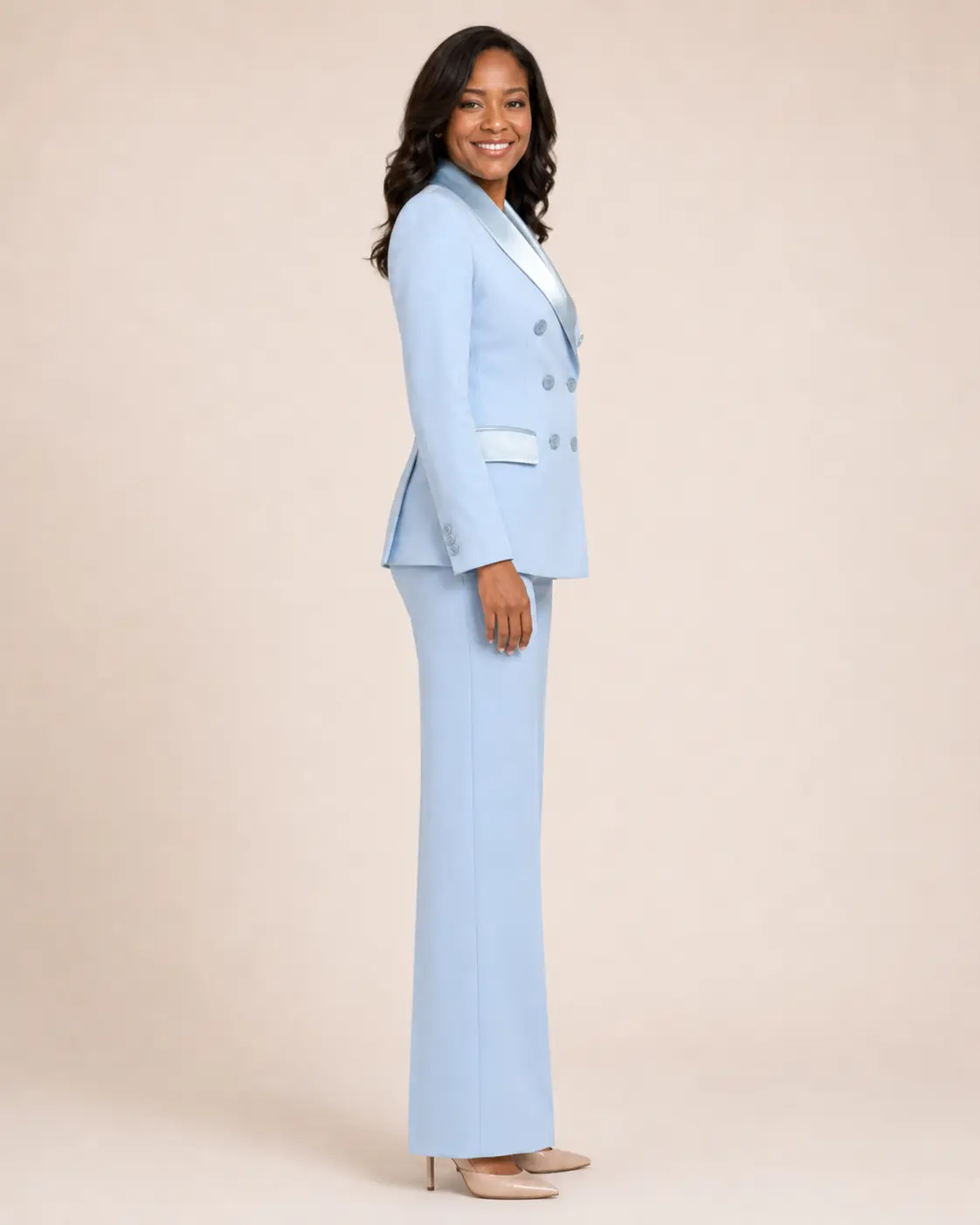 Powder Blue Double-Breasted Tuxedo