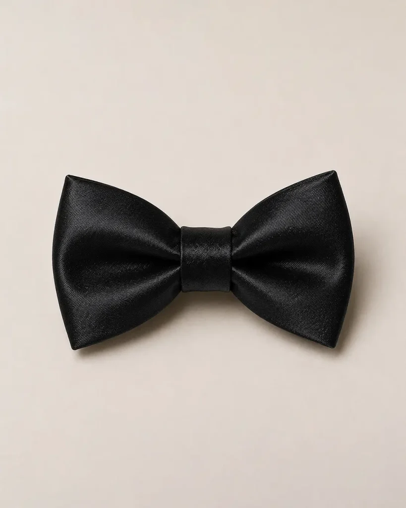 Classic Black Satin Bow Tie