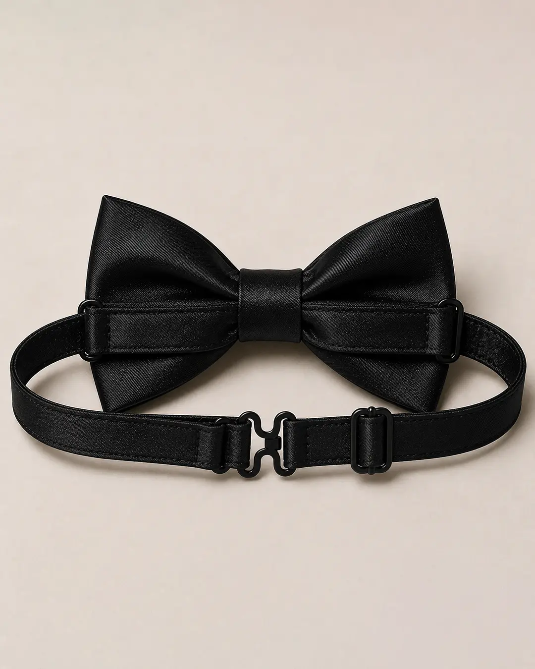Classic Black Satin Bow Tie