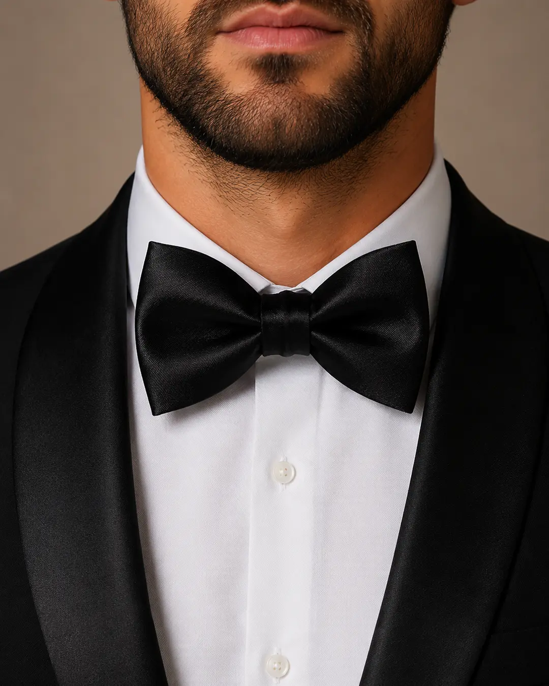 Classic Black Satin Bow Tie