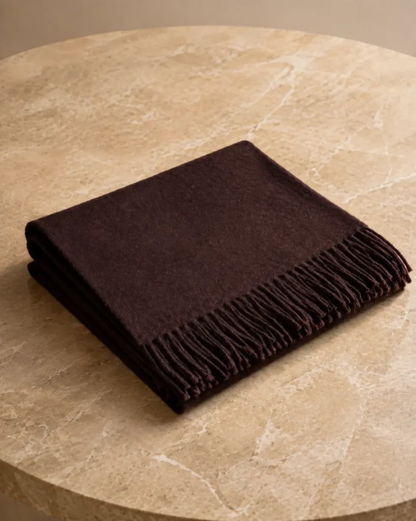 Dark Brown Classic Fringe Scarf