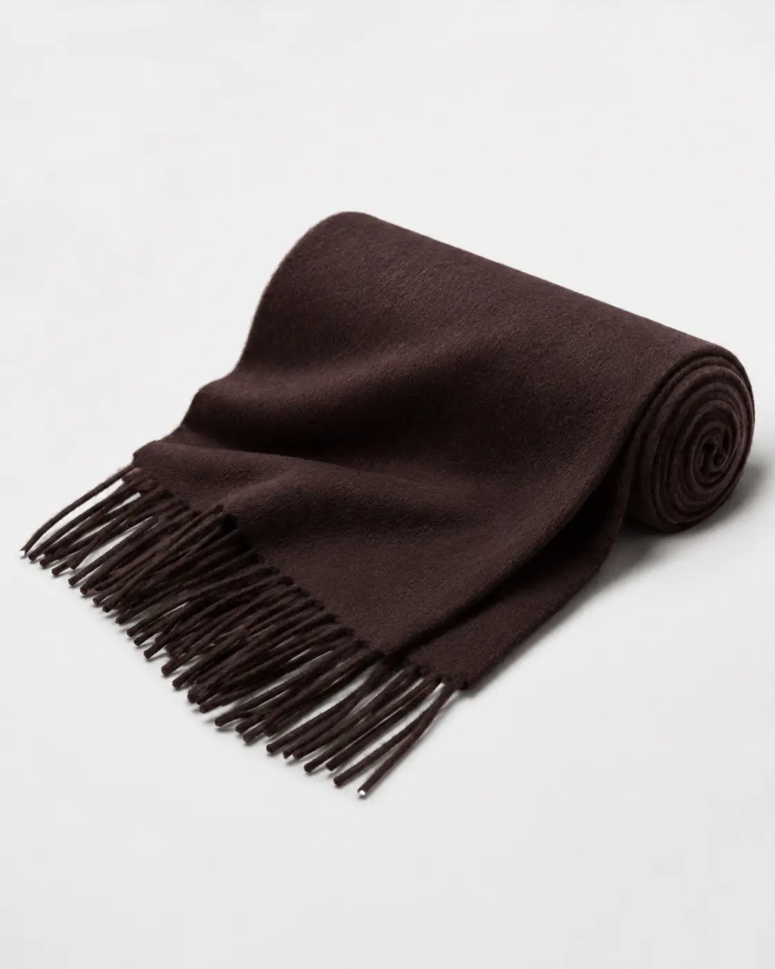 Dark Brown Classic Fringe Scarf