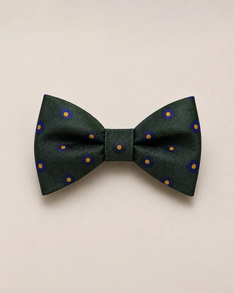 Forest Green Floral Pattern Bow Tie