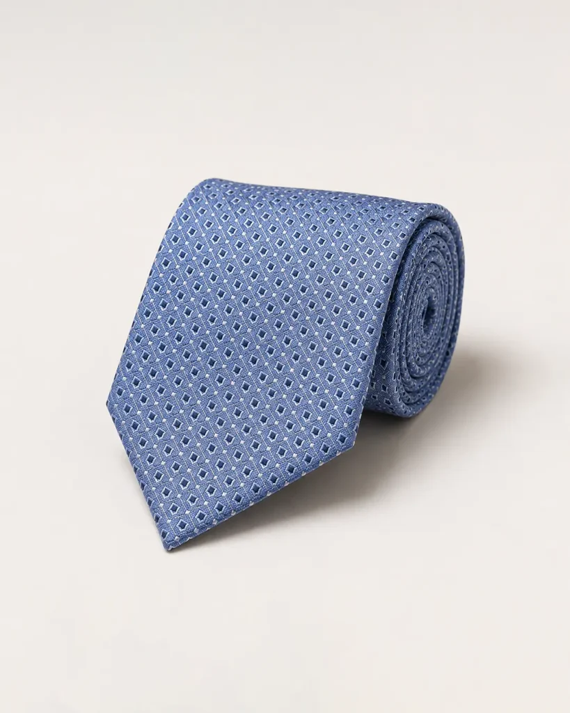 Light Blue Geometric Pattern Tie