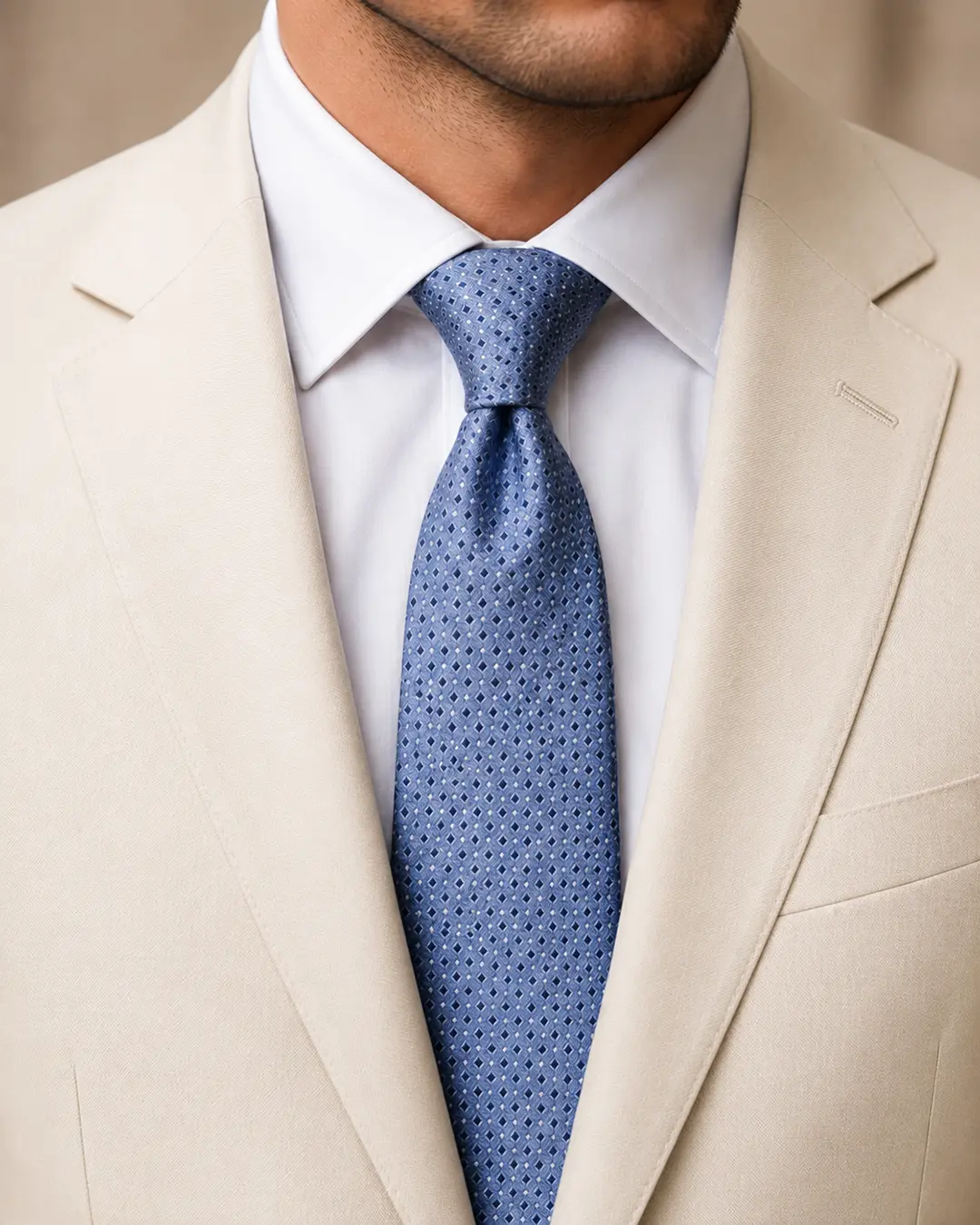 Light Blue Geometric Pattern Tie