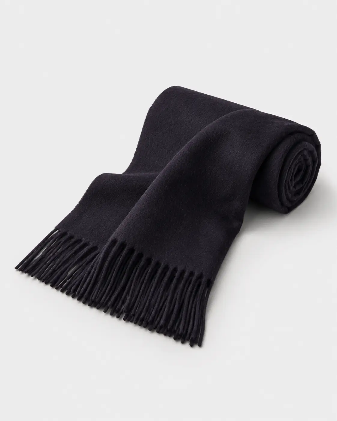 Navy Blue Classic Fringe Scarf