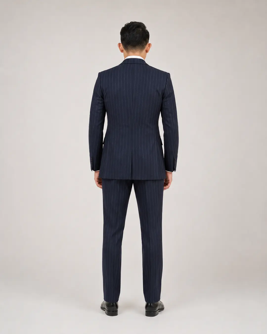 Navy Pinstripe Three-Piece Suit