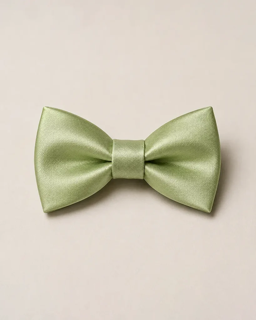 Sage Green Satin Bow Tie