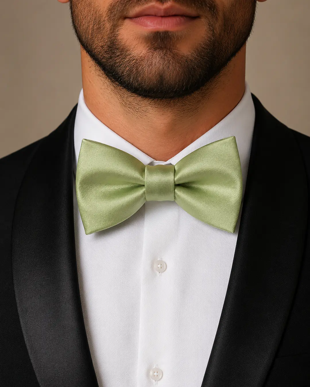 Sage Green Satin Bow Tie