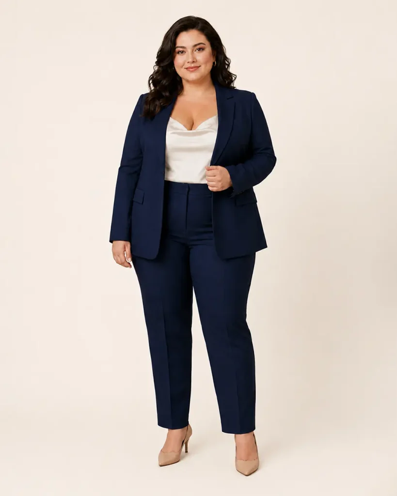 Navy Single-Breasted Tailored Blazer