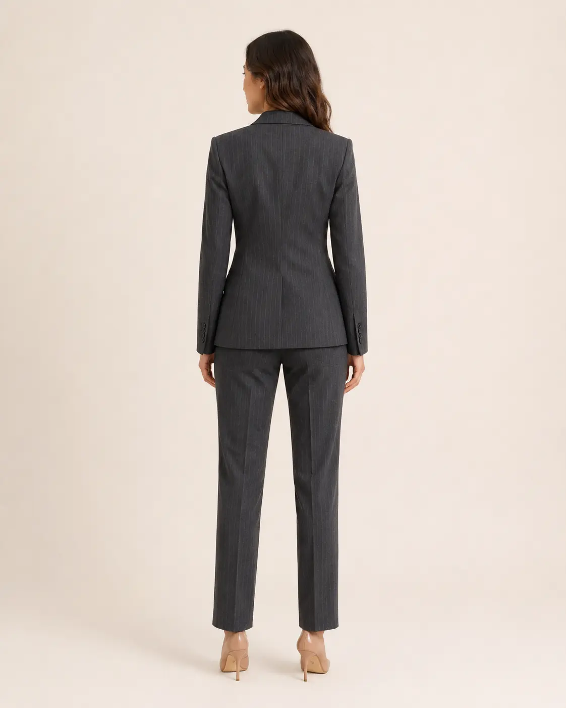 Charcoal Pinstripe Single-Breasted Suit