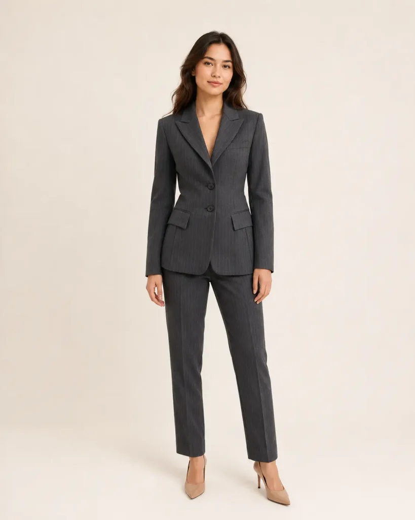 Charcoal Pinstripe Single-Breasted Suit