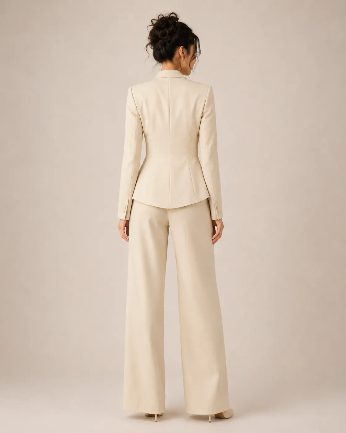 Ivory Asymmetric Peplum Blazer
